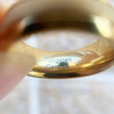 New Arrival Golden Color 8mm Frosted Tungsten Carbide Men's Charm Rings -  Wedding Jewellery - The Jewellery Supermarket