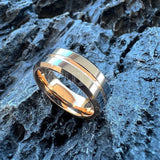 New Center Groove Beveled Edges 6mm 8mm Nice Couples Shiny Tungsten Wedding Rings for Men and Women - The Jewellery Supermarket