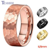 New Multi-Faceted Brushed Finish Fashion 6MM 8MM Men Women Tungsten Hammer Ring - Wedding Ring Popular Jewellery - The Jewellery Supermarket