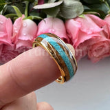 New Arrival Turquoise Whisky Wood Inlay 4 Colors For Your Choice 8mm Men Women Tungsten Engagement Wedding Rings - The Jewellery Supermarket