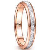 New Arrival Rose Gold Color Imitation Meteorite Tungsten Carbide Ring Men's Women's Fashion Wedding Rings - The Jewellery Supermarket