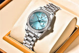 New Elegant Luxury Brand CZ Diamonds Quartz Watches - Sapphire Glass Stainless Steel Small and Exquisite Ladies Watch - The Jewellery Supermarket