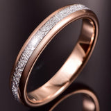 New Arrival Rose Gold Color Imitation Meteorite Tungsten Carbide Ring Men's Women's Fashion Wedding Rings - The Jewellery Supermarket