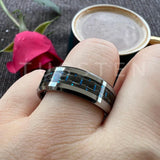 New Arrival Blue Carbon Fiber Inlay Shiny Bevel Edges 6/8MM Tungsten Comfort Fit Wedding Rings for Men and Women - The Jewellery Supermarket