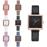 New Luxury Quartz Stainless Steel Simple And Stylish Square Multicolor Strap Fashion Women Leather WristWatches