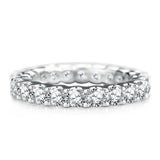 Dazzling 3MM D Color Moissanite Diamonds 18K White Gold Plate Eternity Wedding Engagement Rings for Women