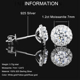 Marvelous D Colour VVS1 1.2CT Moissanite Diamonds Stud Earrings - Sterling Silver 18K Gold Plated Fine Jewellery - The Jewellery Supermarket
