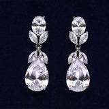 Fashion Luxury High Quality AAA+ Cubic Zirconia Diamonds Drop Stud Earring