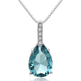 Gorgeous Silver Pure Natural Blue Topaz Pendant Necklace