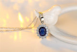 New Arrival - Luxury 3 Piece Blue Color Sunflower Silver Colour Quality Jewelry - The Jewellery Supermarket
