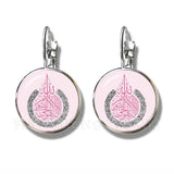 New Fashion Women and Girls - Islam Religious Muslim Glass Dome Cabochon Stud Earrings