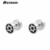 NEW Stylish Star Of David Earrings for Men and Women Unique  Stainless Steel Stud Earrings
