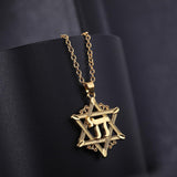 NEW Chai Amulet Star of David Gold Color Religious Symbols Charming Pendants Necklaces