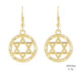 NEW Crystal Paved Star of David Vintage Jewish Jewelry Silver Plated Dangle Earrings