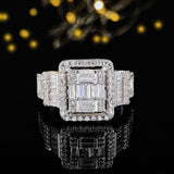 New Arrival - Luxury Rectangle Design Elegant AAA+ Quality CZ Diamonds Engagement Ring