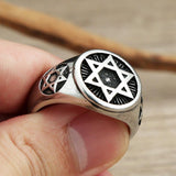 NEW ARRIVAL Vintage Religious Simple Star Of David Stainless Steel Rings For Men and Women