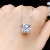 Stunning 0.5CT 1CT 2CT 3CT VVS Moissanite Diamond Necklace Pendant