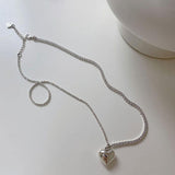 DEAL OF THE MONTH - Elegant AAA Zircon Asymmetric Sweet LOVE Heart Necklace - The Jewellery Supermarket