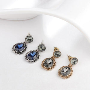 2 Color Fashion New Crystal Flower Drop Gold Color Earrings - The Jewellery Supermarket