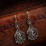 2021 New Luxury Grey Crystal Antique Gold Color Vintage Drop Earrings - The Jewellery Supermarket