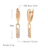 2021 Trend Rose Gold Micro Wax Inlay AAA+ Natural Zircon Drop Earrings - The Jewellery Supermarket