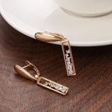 2021 Trend Rose Gold Micro Wax Inlay AAA+ Natural Zircon Drop Earrings - The Jewellery Supermarket