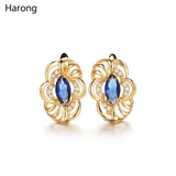 2/colour Luxury Flower AAA+ Zircon Quality Geometric Gold Colour Stud Earrings