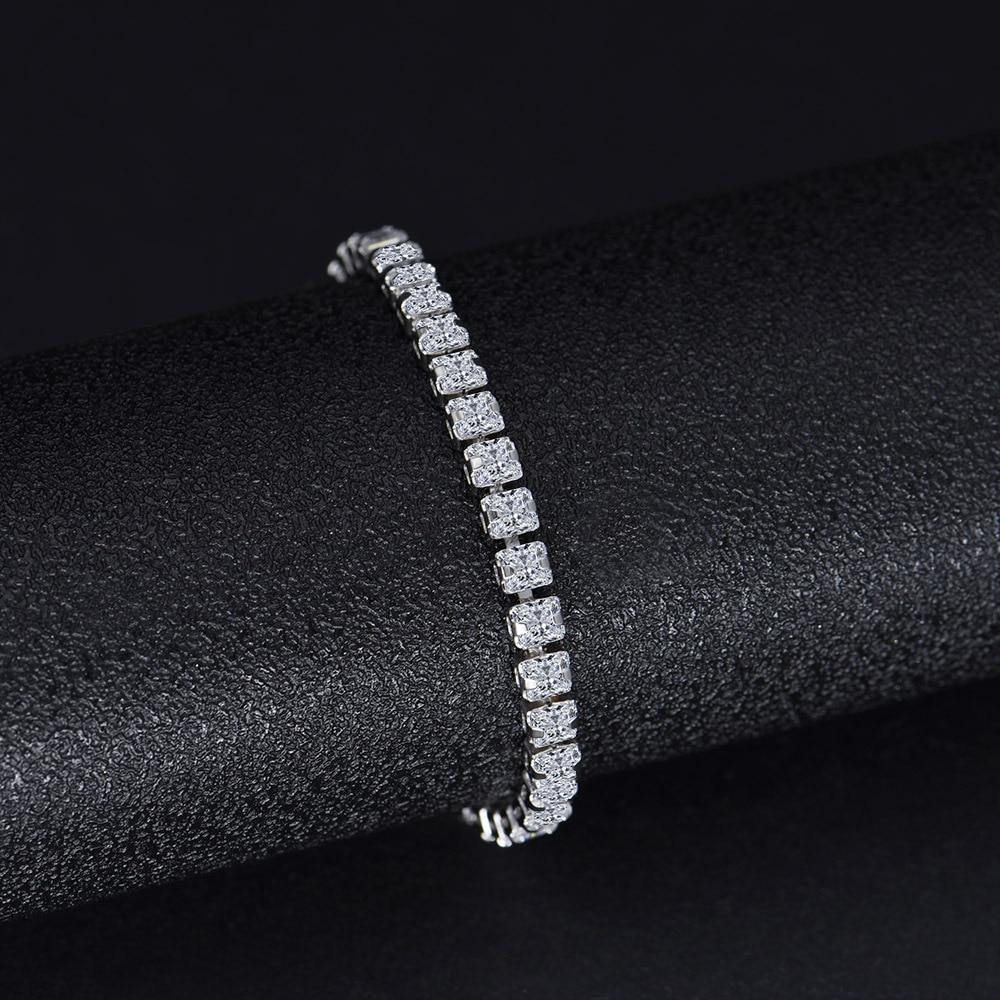 925 Sterling Silver 2*4mm Simulated Diamond Strand Fine Jewellery Bracelet - The Jewellery Supermarket