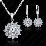 925 Sterling Silver Austrian Crystal Pendant and earrings- Factory Direct Prices by Jewellery Supermarket