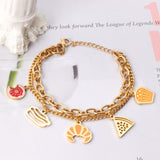 New Design Stainless Steel Double Chain Charm Bracelets - Women Accessories Fashion Chain Bracelets - The Jewellery Supermarket