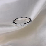 Delicate Sparkling Moissanite Diamonds Eternity Rings For Women - Silver Wedding Engagement Fine Jewellery  - The Jewellery Supermarket