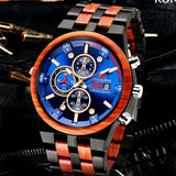 Stylish Natural Wooden Watches - Custom Military Sports Chronograph Casual Quartz Hipster Wood Wristwatches