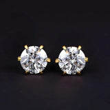 Awesome 18K GP 0.5-1 Carat D Colour Moissanite Diamonds Stud Earrings - Sterling Silver Solitaire Fine Jewellery - The Jewellery Supermarket