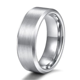 New Arrival Silver Colour Brushed Tungsten Classic Wedding Engagement Rings for Men and Women