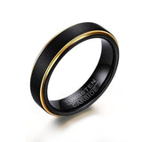 New Fashion High Quality 5mm Black or Gold Colour Tungsten Wedding Engagement Rings for Men and Women - The Jewellery Supermarket