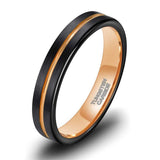 New Arrival Thin Groove Two Tone Blue and Rose Gold Colour Wedding Engagement Tungsten Rings for Men Women