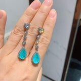 Vintage Fashion Water Drop Paraiba Tourmaline Gemstone Earrings/Necklace Gemstone Charming  Jewellery Set - The Jewellery Supermarket