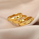New Arrival Stainless Steel Gold Plated Vintage Face Stack David Eye Ring Set - Handmade Fashion Jewellery