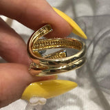 New European and American Design Micro Setting AAA Zircon Diamonds Metal Cross Opening Ring - Luxury Jewellery - The Jewellery Supermarket