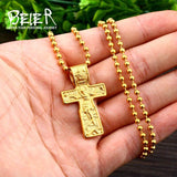 Popular 316L Stainless Steel Cross Jesus Necklace Pendant Skull Salvation for Men High Quality Jewellery