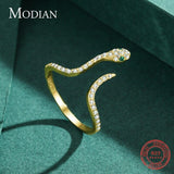 Adjustable Snake Design Silver Trendy Clear AAAA Simulated Diamonds Dazzling Open Size Female Rings Jewellery - The Jewellery Supermarket