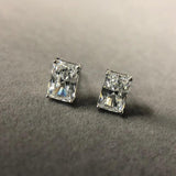 Glorious Classic 14K White Gold Plated Real Moissanite Diamonds Earrings For Women - Sterling Silver Fine Jewellery - The Jewellery Supermarket