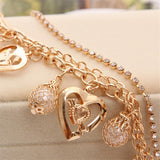 ZOSHI New Woman Bracelets Mulitlayers Gold Color Chain Heart Bracelets &amp; Bangles Charm Bracelets For Women Crystal Bracelets - The Jewellery Supermarket