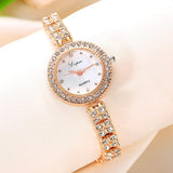 New Fashion Women - Luxury Crystal Bracelet Quartz Brand Rose Gold Silver colour Dress Watches - The Jewellery Supermarket