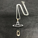 Fashion Cross Stainless Steel Statement Necklace for Men - Silver Colour Necklaces Pendants Jewellery - The Jewellery Supermarket