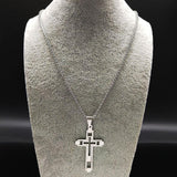 Fashion Cross Stainless Steel Statement Necklace for Men - Silver Colour Necklaces Pendants Jewellery - The Jewellery Supermarket