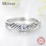 Dazzling Real Silver Flying Angel Wings Clear AAAA Simulated Diamonds Rings - Fashion Unique Design Jewellery - The Jewellery Supermarket
