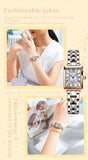 New Luxury Brand Fashion Square Ladies Quartz Bracelet Set Dial Simple Rose Gold Luxury Women Watches - The Jewellery Supermarket