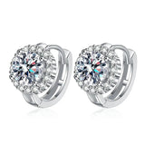 Fine 18KGP 1ct 6.5mm Moissanite Diamonds Stud Earrings for Women - Silver Luxury Party Fine Jewellery - The Jewellery Supermarket