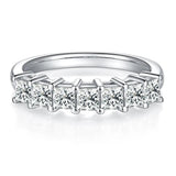 Splendid D Colour Princess Cut Full Moissanite Diamonds Row Eternity Engagement Wedding Rings Luxury Fine Jewellery
